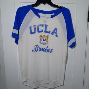 Colosseum Women's Large UCLA Bruins Cream Crown Of Fire V-Notch T-Shirt New Tags